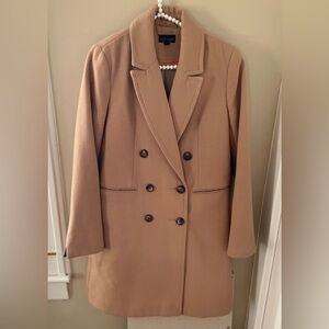 Topshop Camel Double-Breasted Trench Coat